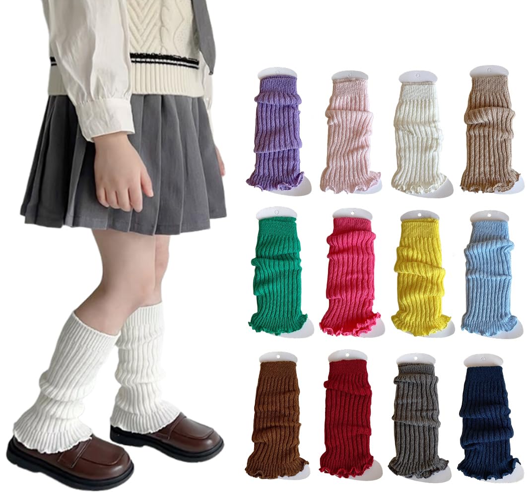[ZGKULAEAOW] 選べる25色 カラフル レッグウォーマー キッズ ネオンカラー ベビー ルーズソックス子供 女の子 運動会 蛍光 派手 ダンス衣装 暖かい 30cm