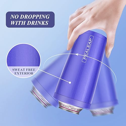 Miniatura 4 de Enfriador de latas delgado 4 en 1 para latas de 12 onzas y botellas de cerveza, mantiene 8 horas frías, fácil de sostener, soporte de latas de acero