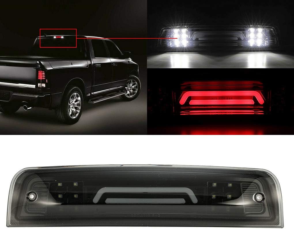 Pandiki Replacement For 2009-2017 Dodge Ram 1500 2500 3500 Rear 3rd Tail Brake LED Light Cargo Lamp 55372082AE 55372082AF