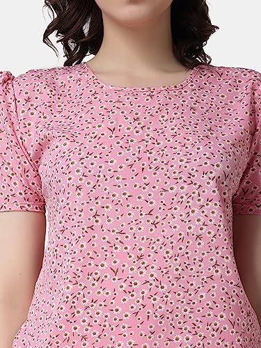 Image of POPWINGS Casual Printed Top and Joggers Set for Women || Stylish Summer Co-Ords Set for Women || Round-Neck Top and Joggers Combo Set for Women