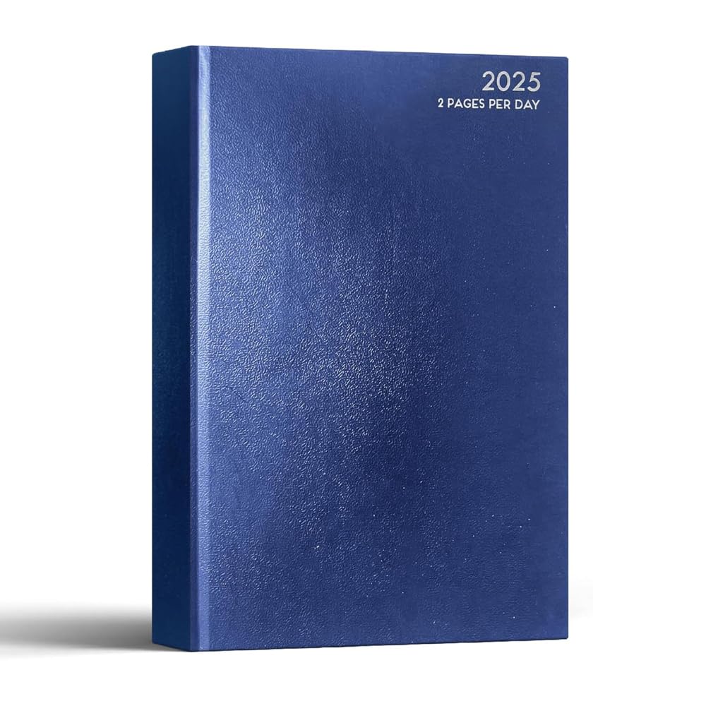 A4 two pages per day 2026 hardback desk diary restaurant planner (Blue)