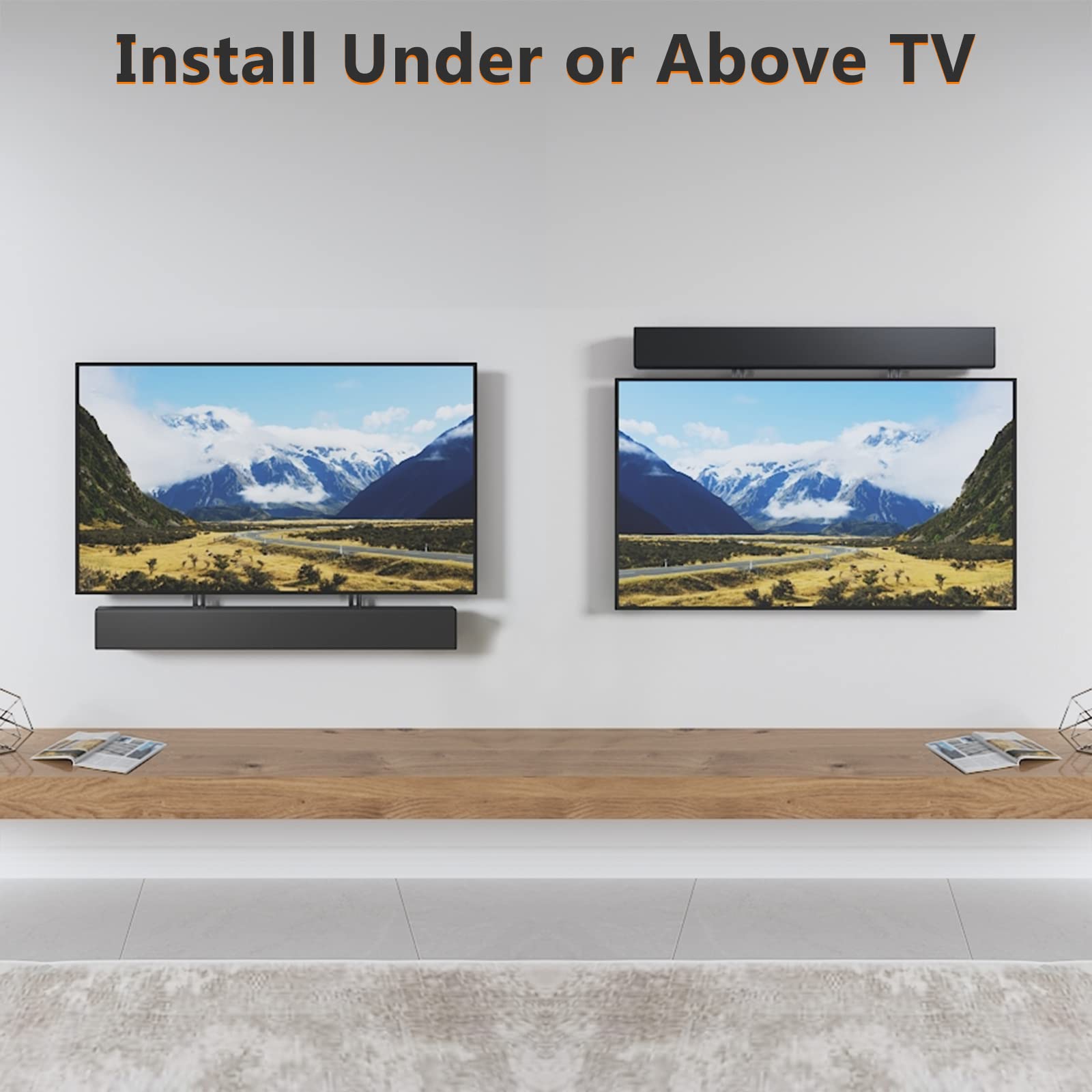 Amazon | WALI サウンドバーマウントブラケット テレビの下または上に