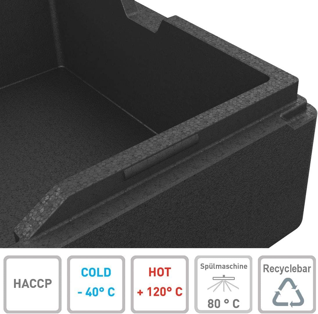 Thermobox Expert GN 1/1 21-46L – Stabiler Boden-Deckel-Konstruktion, glatter Innenfläche, Styroporbox-Alternative, spülmaschinenfest, temperaturbeständig