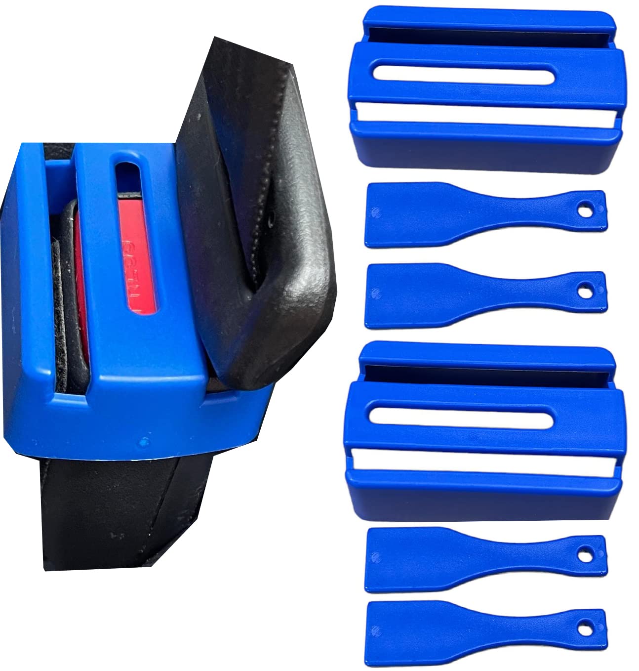 HowseHold Sicherheitsgurt-Schnallenschutz, 2er-Pack und 4 Entriegelungsschlüssel, universelle Passform, verhindert, dass Kinder und behinderte Passagiere die Sicherheitsgurte lösen (2 x blaue