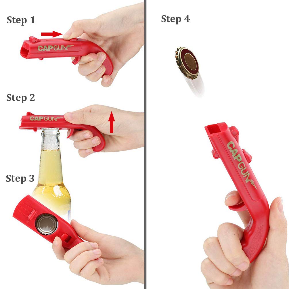 Decapsuleur Pistolet Biere Décapsuleur Pistolet Maexus - Éjection Des Capsules à 5 Mètres - Idéal Pour Fêtes Et Bars Ouvre-bouteille éjection