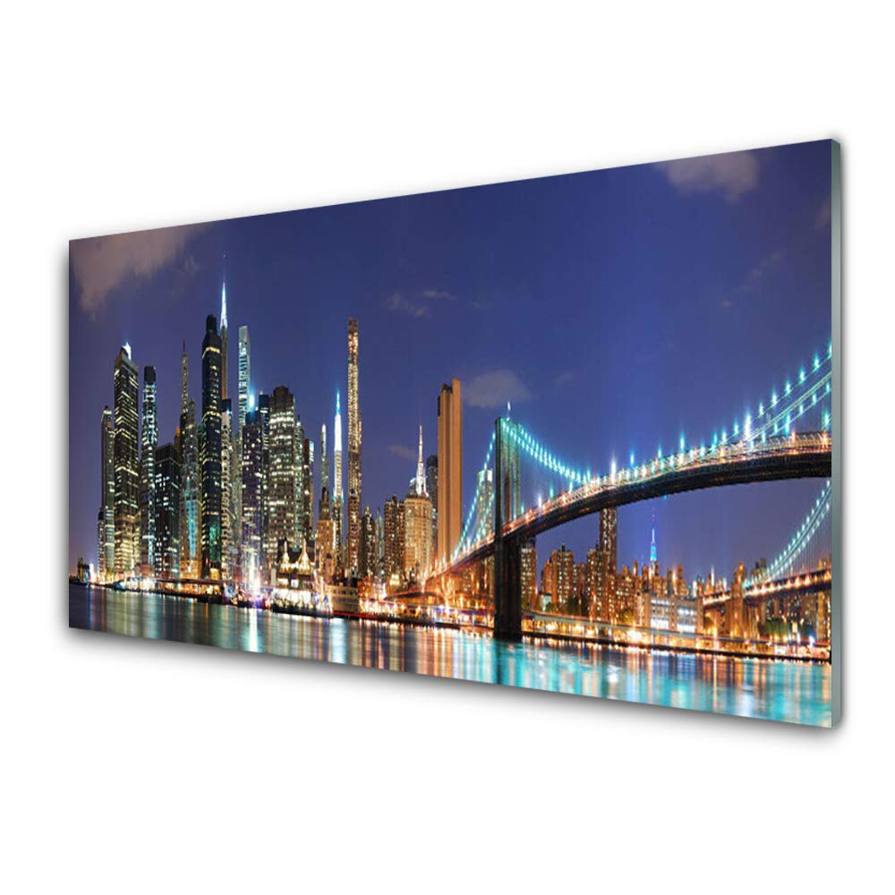 Tableau mural moderne 100x50cm deco pont architecture paysage urbain acrylique