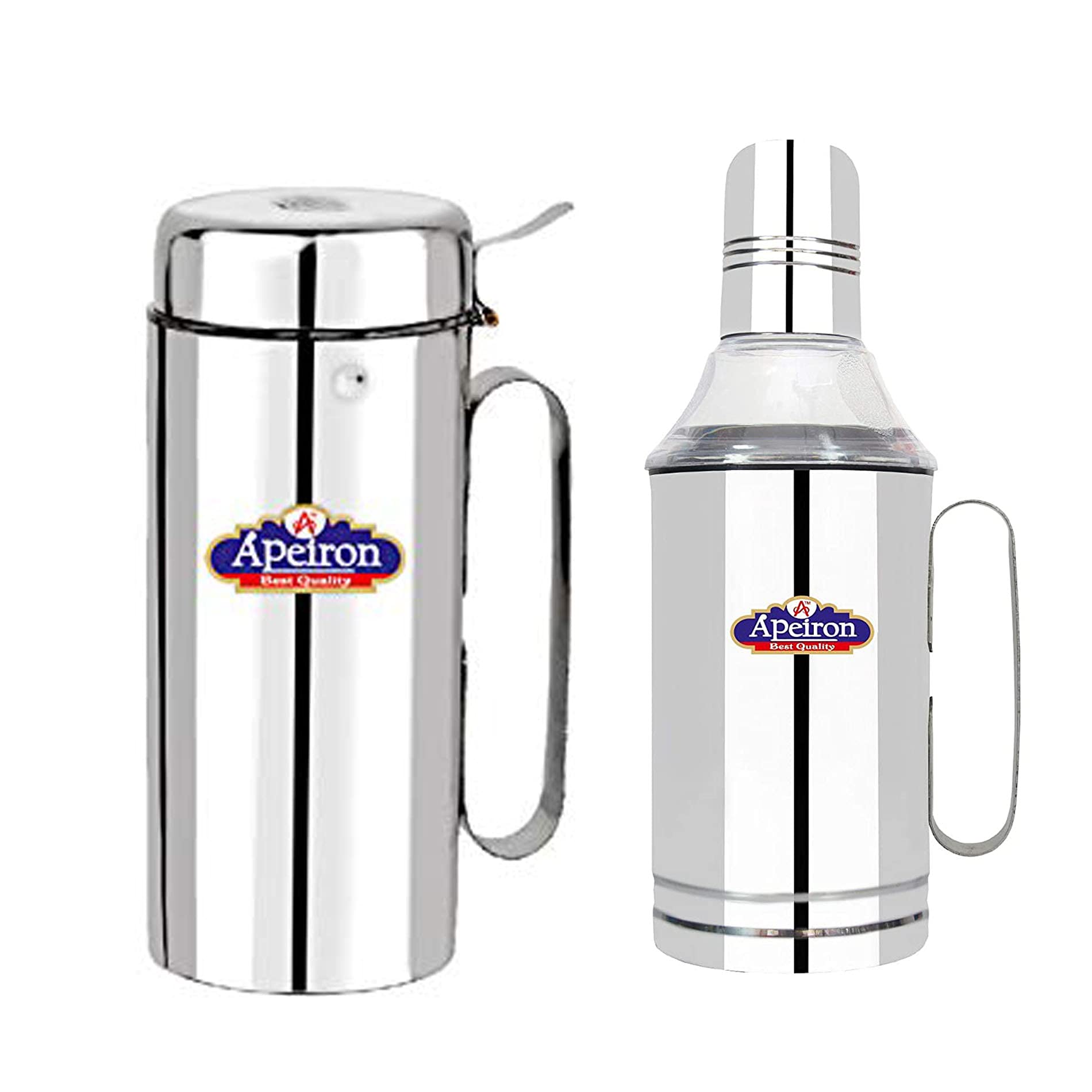 Apeiron Stainless Steel | Oil Can 1250ml & Oil Nozzle Dispenser 1000ml |Leak Proof | Transparant Nozzle | Silver & Black | Combo pack of 2 (B099Z7TX8W) Amazon Price History, Amazon Price Tracker