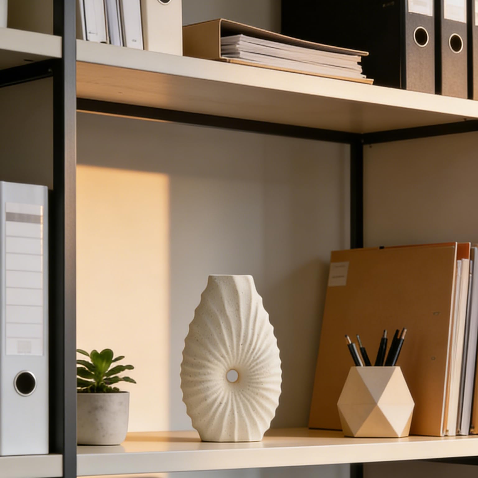 Nowoczesny ceramiczny wazon na kwiaty, abstrakcyjna nieszkliwiona biała kamionka z centralnym otworem, wysokość 19 cm, glazurowane wnętrze na wodę, projekt portalu czasu do dekoracji domu