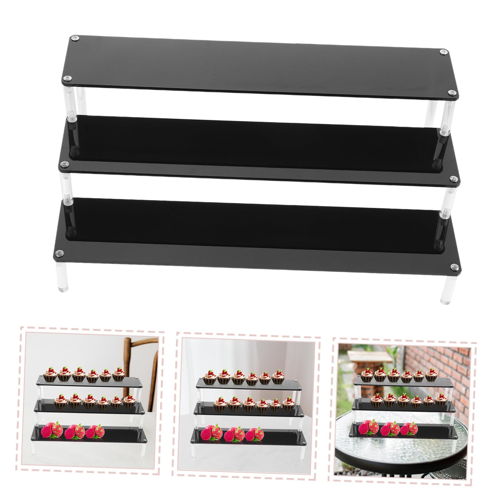 Acryl Display Regal Organizer für Figuren Handwerk Desserts Robustes Wiederverwendbares Ausstellungspodest Vielseitig für Sammlungen und Partydekorationen Geeignet