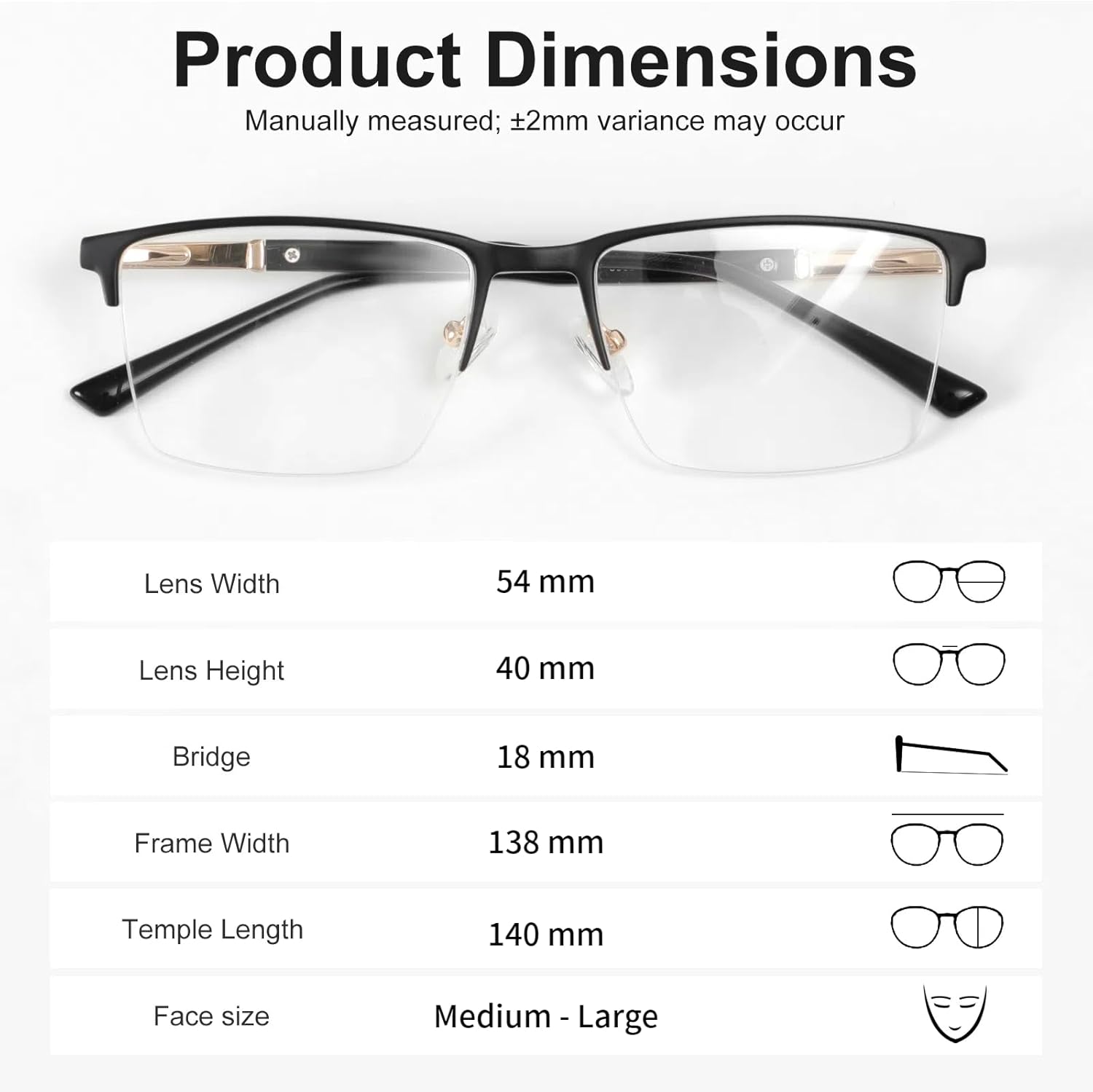 Clear Lens Glasses for Men, Lightweight Mens Eyewear Frame, Business Style Non Prescription Glasses, Lens Replaceable - Image 8