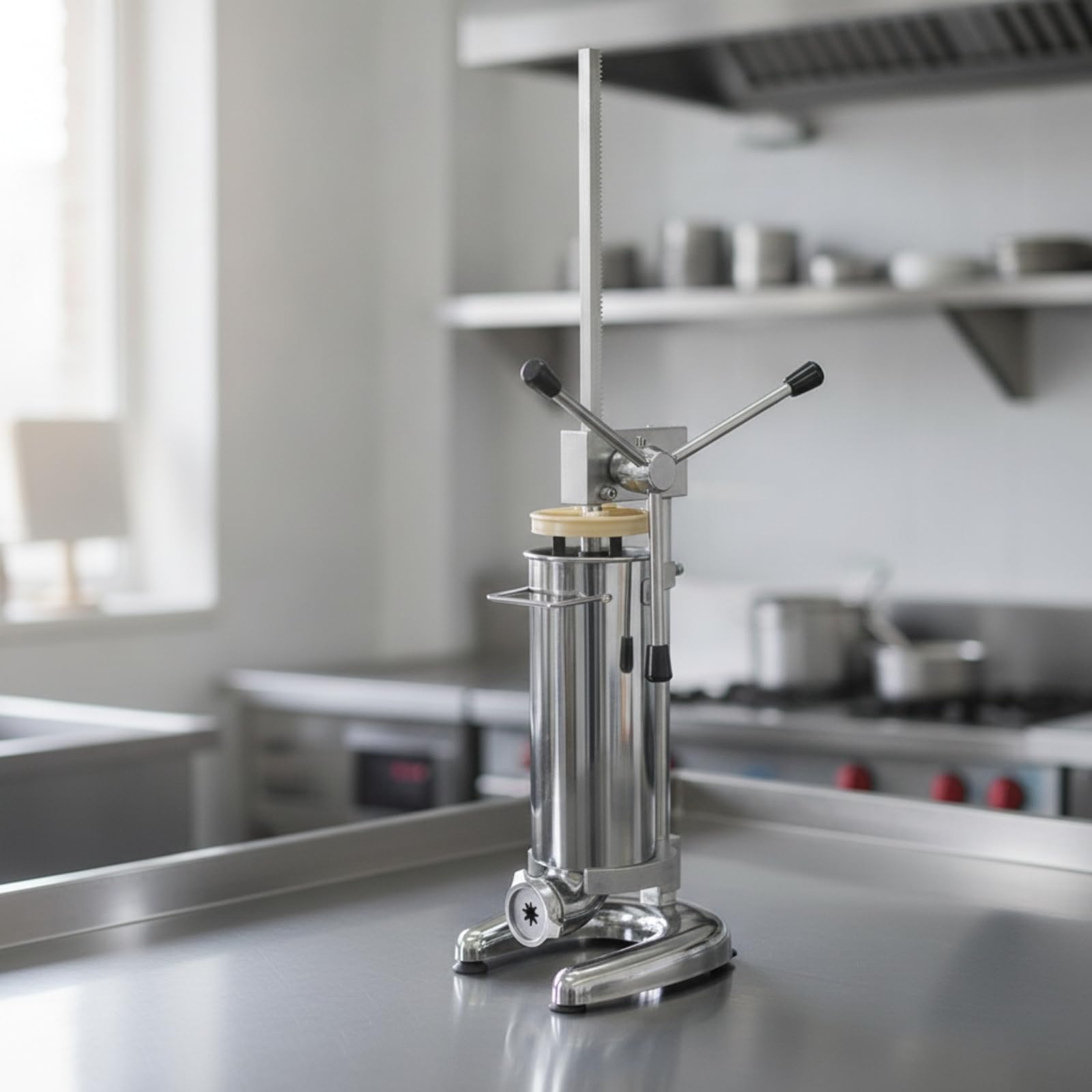 Churrera Manuale da Banco Attrezzatura Con Trafile Intercambiabili, Macchina per Churros in Acciaio Inox, Professionale, Pasticceria, Pasticceri