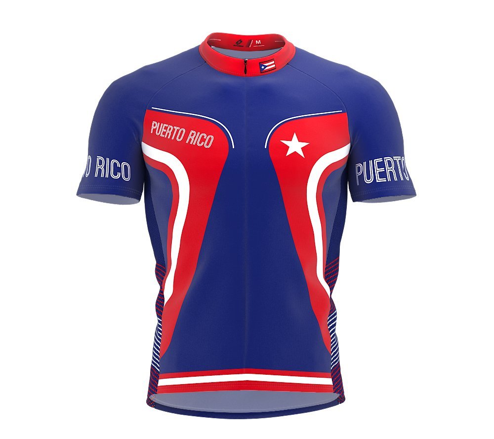 Puerto Rico Full Zipper Bike Short Sleeve Cycling Jersey for Women - Size XS Multicolored