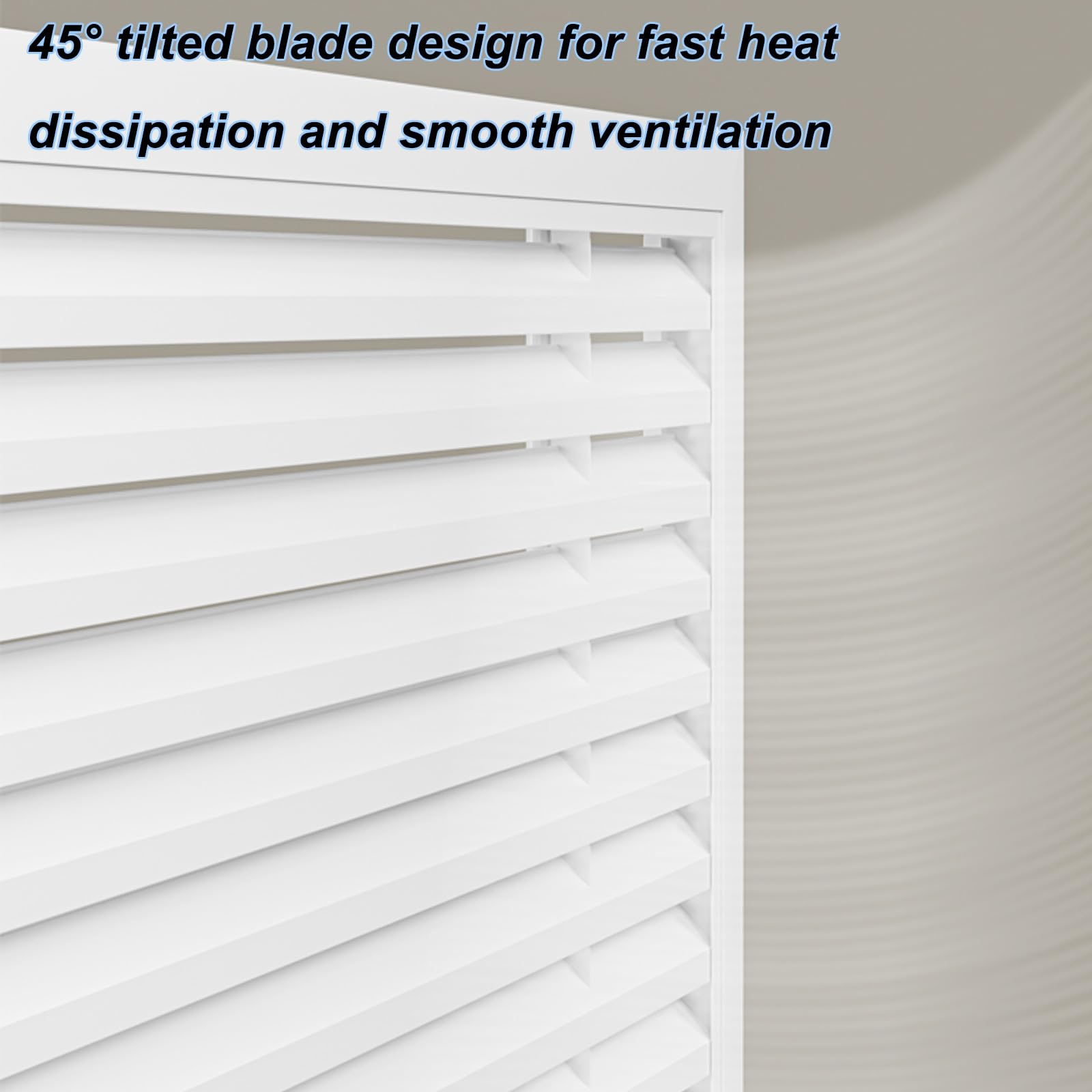 Cubre Radiador Empotradas para el Hogar, Cubre Radiadores de Aleación de Aluminio, Cubreradiador de Vapor, Rejillas de Ventilación con Lamas, Baño, Oficina(White,60x120cm/24x47in)