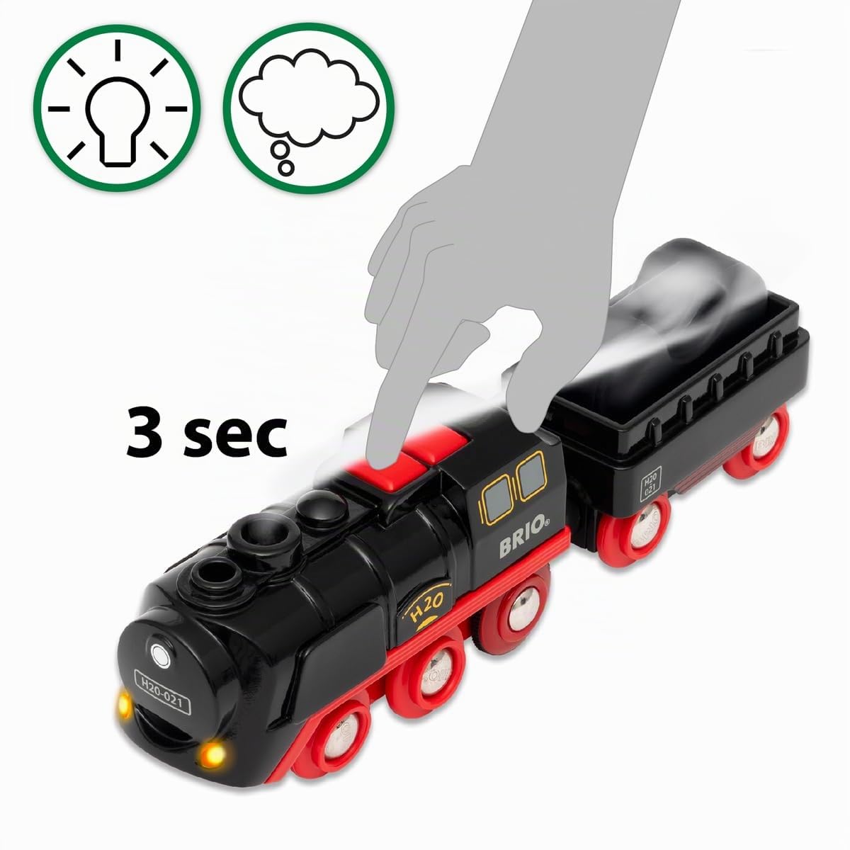 Brio World - Treno A Vapore A Batteria | Accessorio Pista Trenino | Trenino Albero Di Natale | Per Bambini Dai 3 Anni In Su | Compatibile Con Tutti I Prodotti Brio | Regalo Bambini