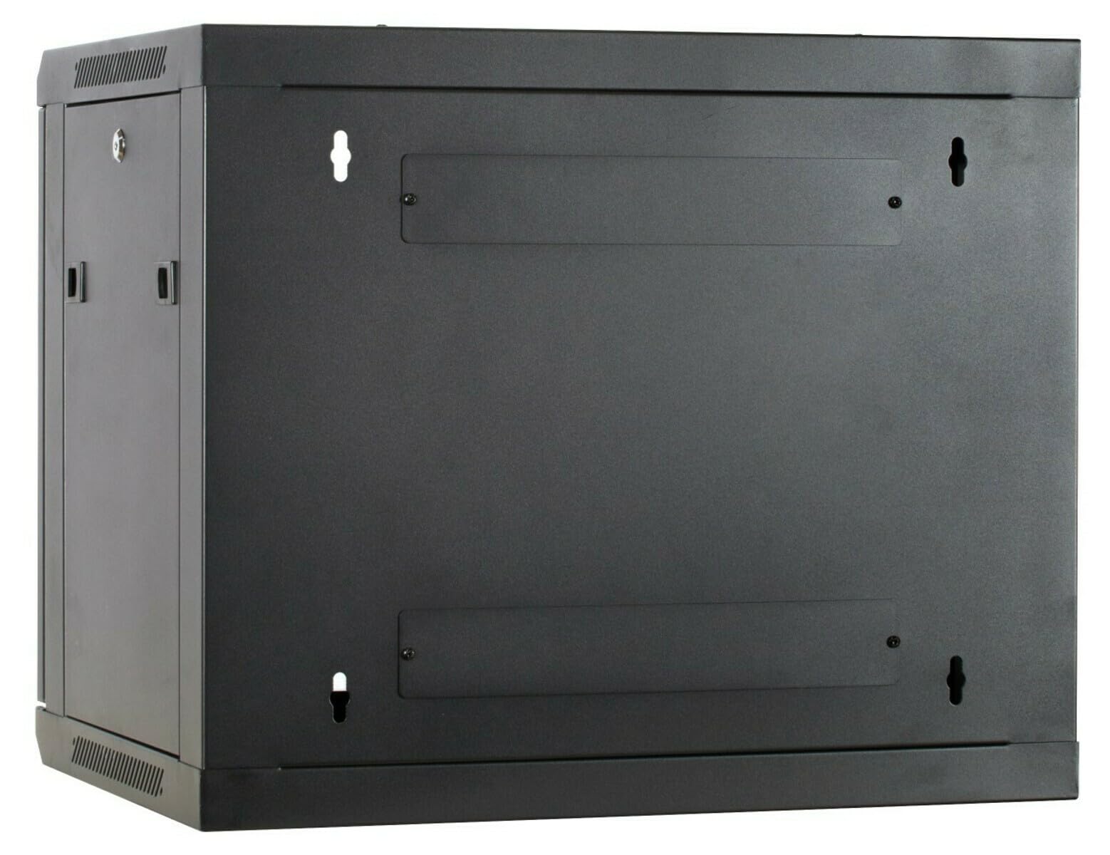 9HE Netzwerkschrank (Serverschrank) 19 Zoll Wandmontage - mit Glastür - Nicht vormontiert (BxTxH) 600 x 450 x 500mm - Schwarz - Traglast 40 kg