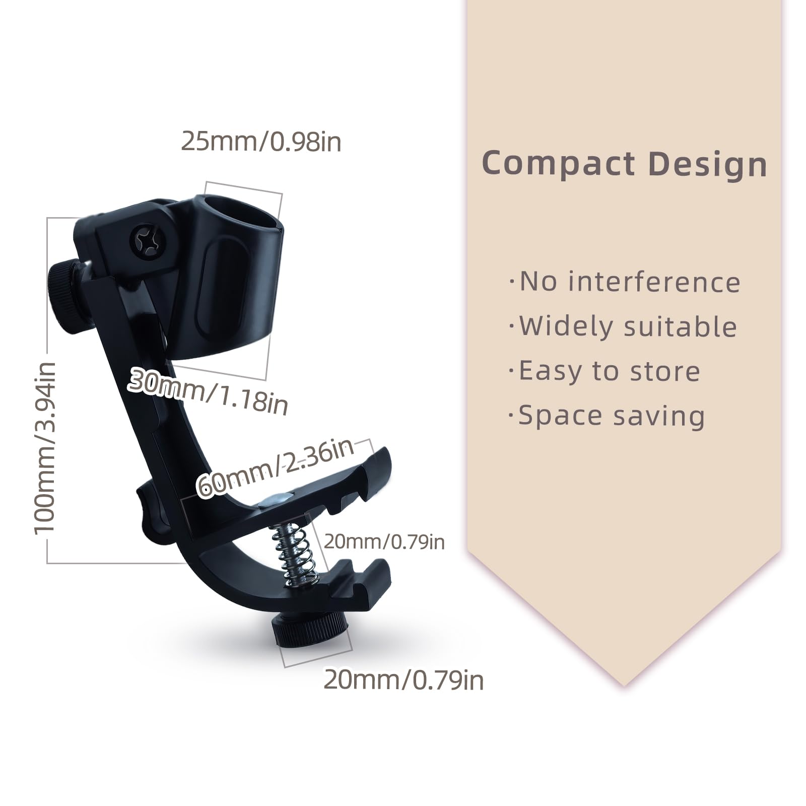 4 clip per microfono a tamburo regolabile, antiurto, supporto per microfono universale, per microfono da 18 – 28 mm, clip per microfono antiurto