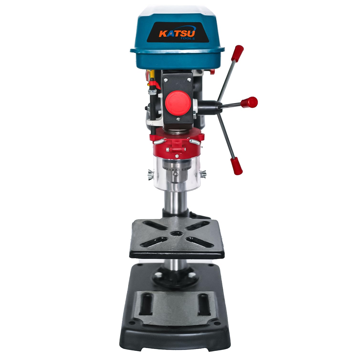 KATSU Tools Prensa de taladro de pilar de banco de 400 W + portabrocas de 16 mm + interruptor electrónico de velocidad variable de 5 velocidades + profundidad máxima de perforación de 50 mm + máx.