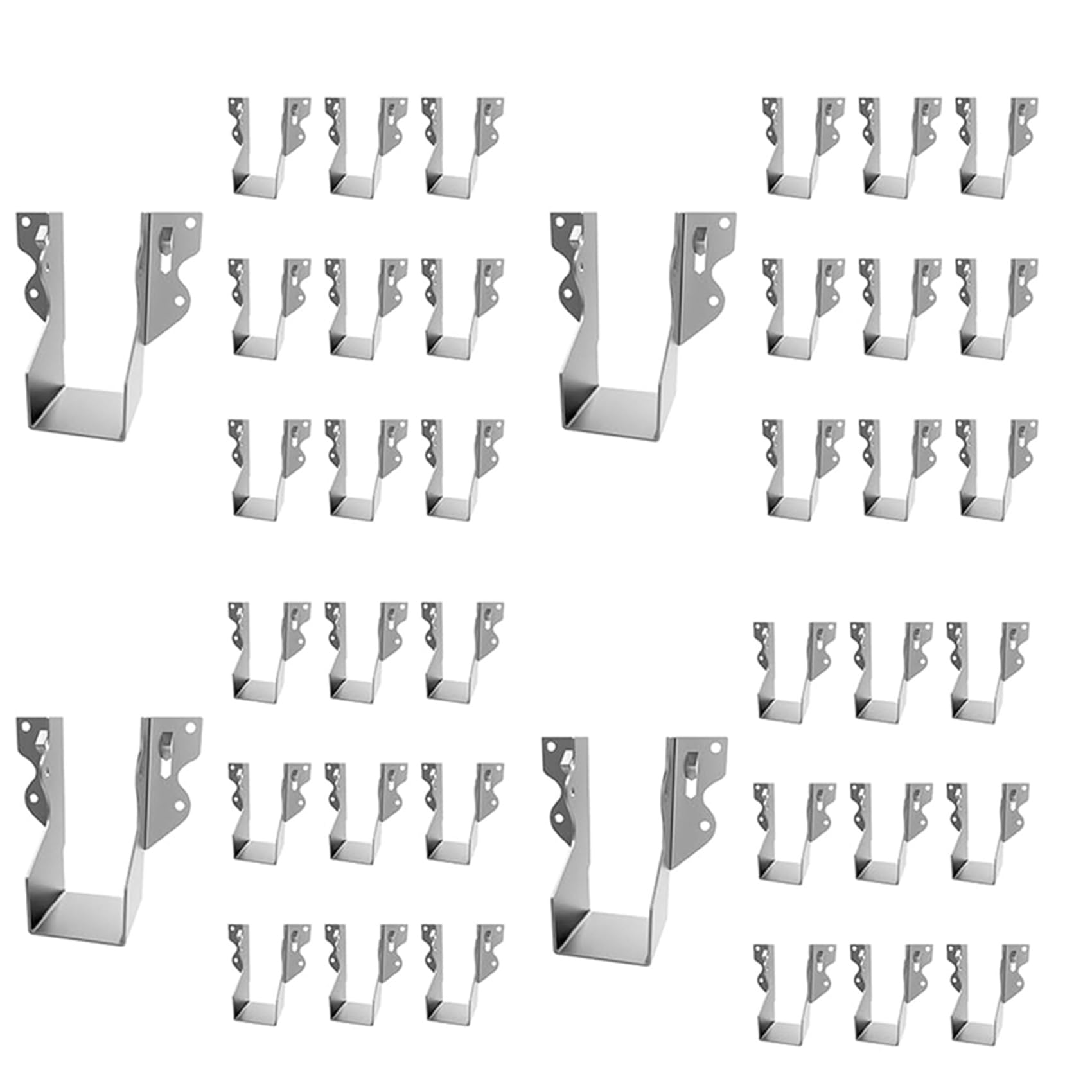 Rfeeuubft Silver 40Pcs Strong Tie Brackets Lu24 2X4 Joist Hanger Galvanizing Face Mount Joist Hangers For Wood Hurricane Ties Rafter Ties