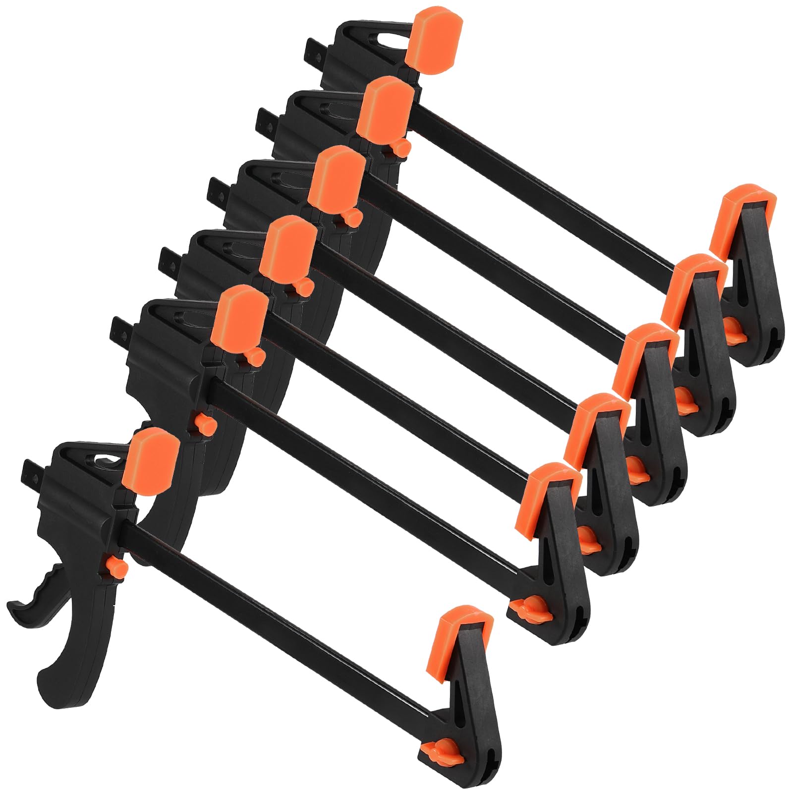 SEHOI 6 Pack 6 Inch Bar Clamp, Quick Grip Clamp with 12 Inch Spreader, Flexible One-Handed Ratchet Bar Clamp for Woodworking