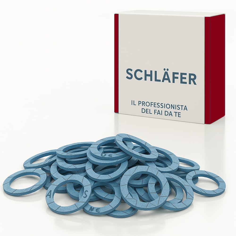 Schläfer 182830 | Guarnizioni idrauliche Piatte per Alte Temperature blu FASIT 3/4-2 mm, Sanitaria, Rubinetti, Raccordi Acqua, Caldaia, Gas, Impianti di Riscaldamento e Solare Termico. Conf 10PZ