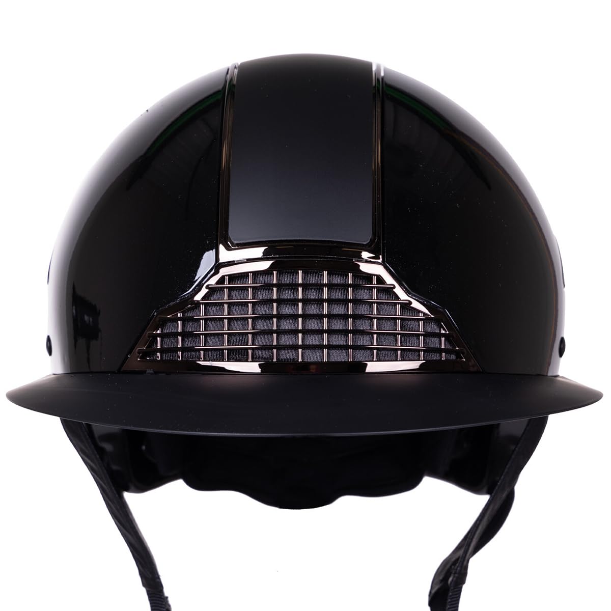 QHP Casco de equitación Miami Polo Visor Negro - 55-57 cm