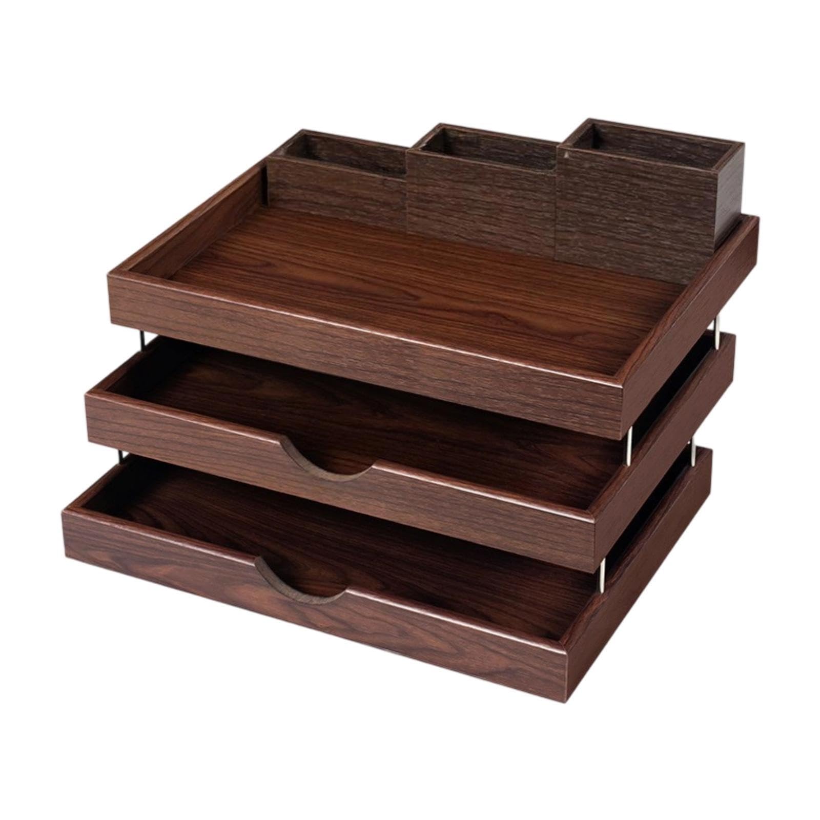 Schreibtisch Organizer, Ablagefach, Papierständer Und Sortierer Aus Robustem Holz, Geeignet Zur Aufbewahrung von Papier, A