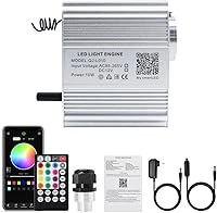 AKEPO 10W Twinkle Fiber Optic Light Engine: RGBW APP Music Remote Control for Car Headliner & Home Star Ceiling Kit