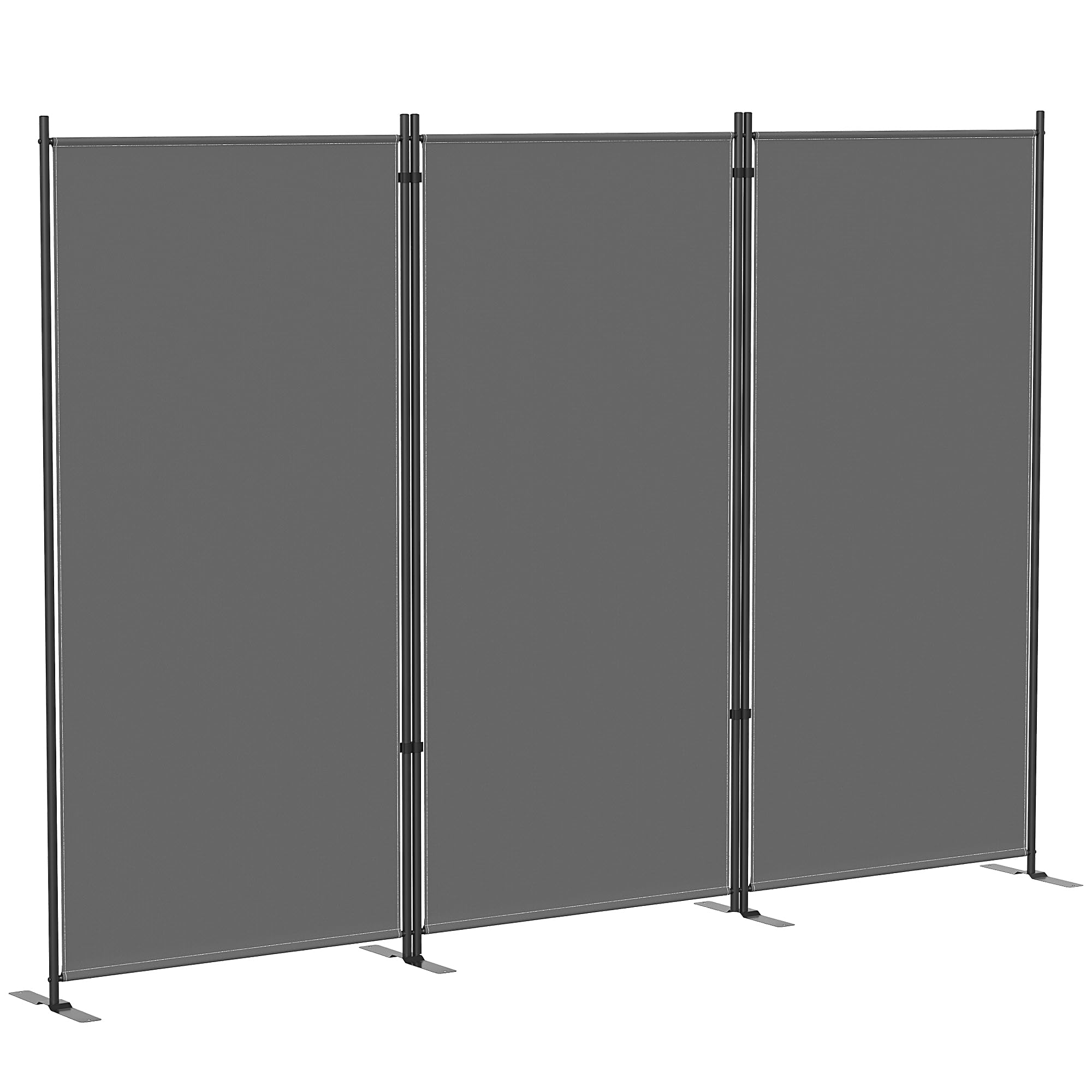 Outsunny Paravent de Jardin 3 Volets Brise-Vue 260x180cm Gris Foncé | Extérieur, Séparateur de Pièce Occultant, Pieds en Métal Stable, Cloison Amovible, Protection UV, pour Balcon Terrasse