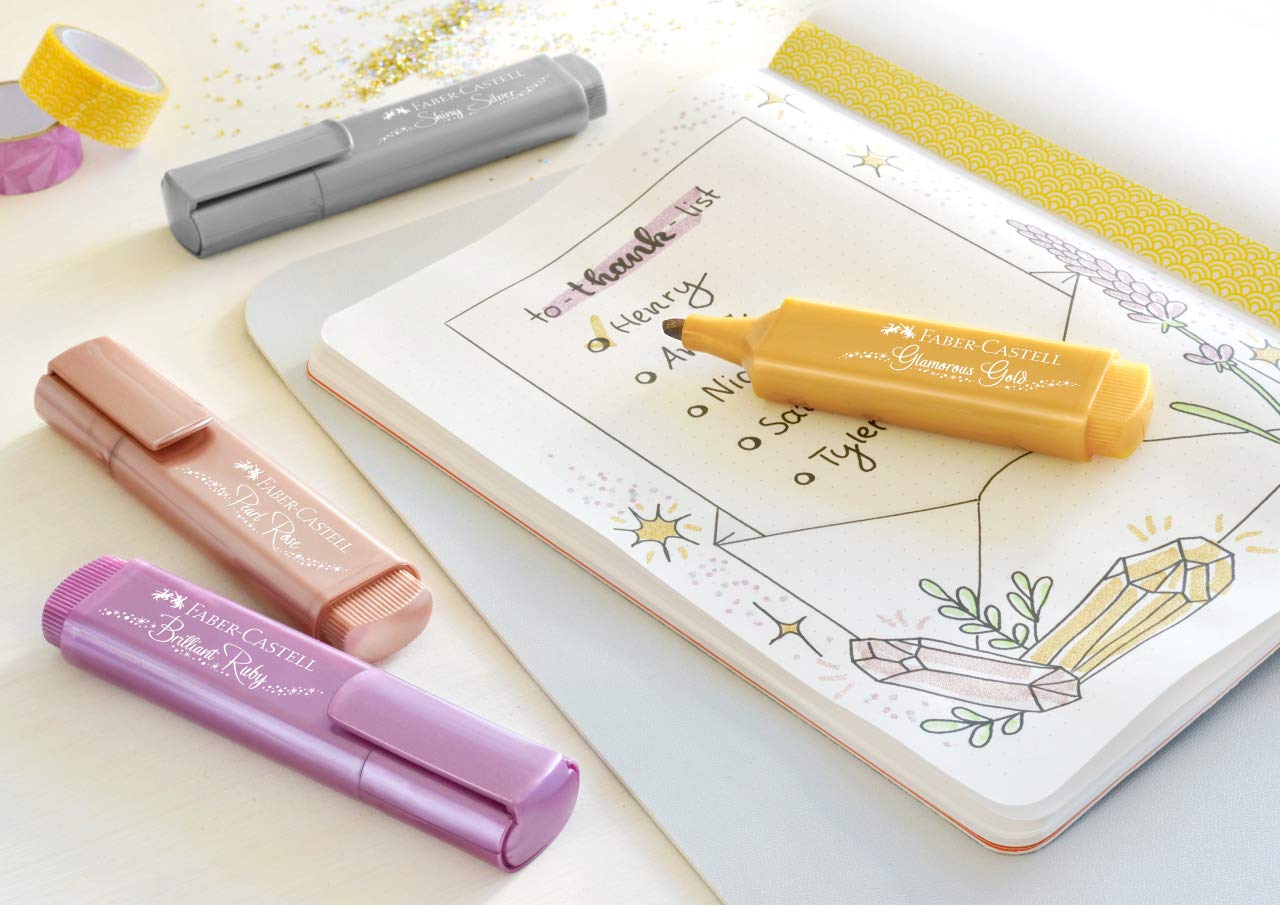 Faber-Castell Textliner 46 verschiedene Metallic-Farben – Dose mit 100 Stück