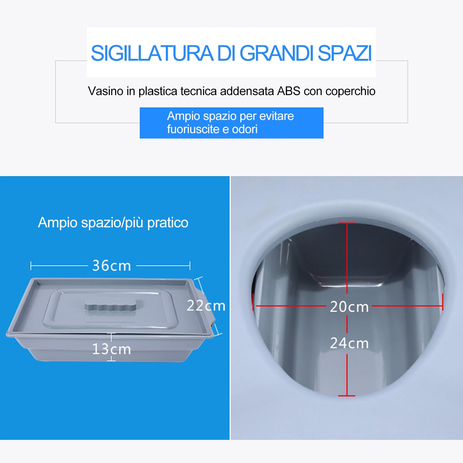 Sedia Comoda WC Imbottita Con Doppio Freno, Sedia Doccia Disabili Con Ruote, Sedia a Rotelle Doccia, Sedia Comoda WC per Anziani Con Ruote, Carrozzina Wc Disabili