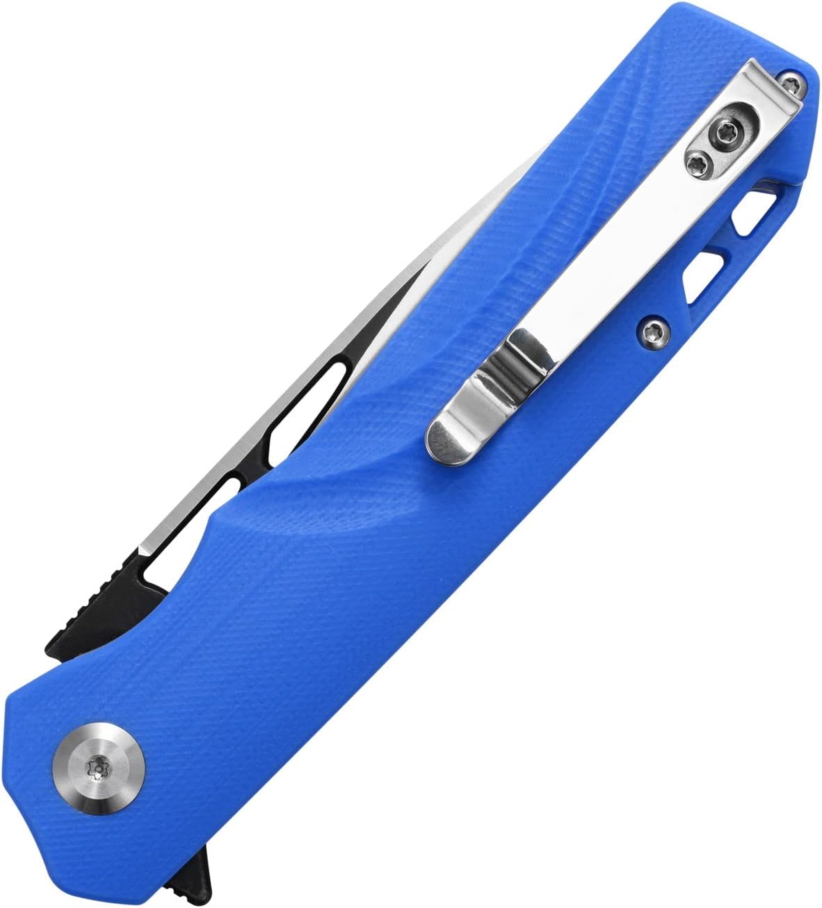 Sitivien ST141 Folding Knife,D2 Steel Blade G10 Handle Pocket Knife EDC Tool Knife for Survival, Hiking, Camping, Fishing(Blue)