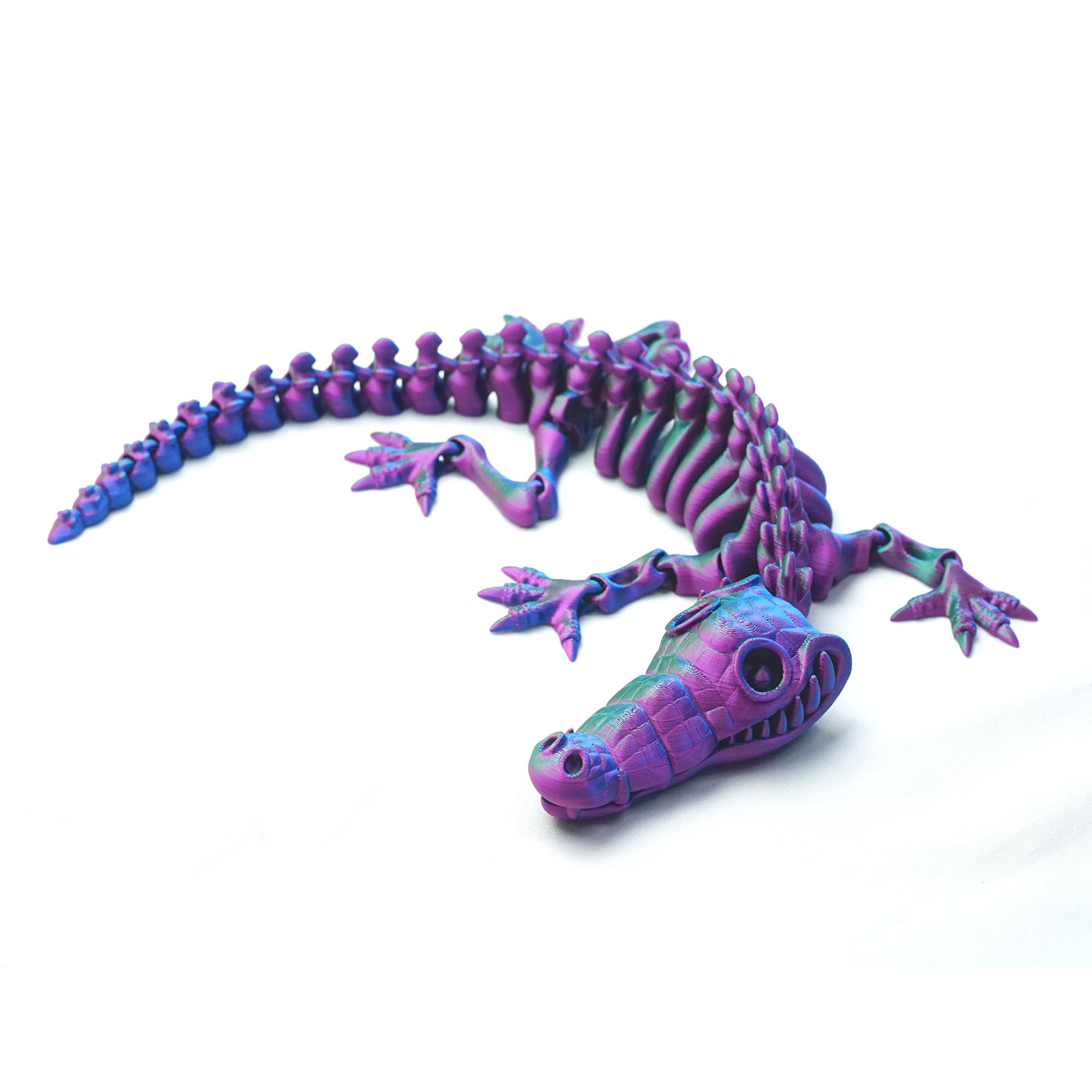 3D Printed Crocodile Toys,Articulated Crocodile Models,Flexible Joint Animal Lizard Figurines, 3D Printing Stuff Cheap,Stress Relief, Fidget