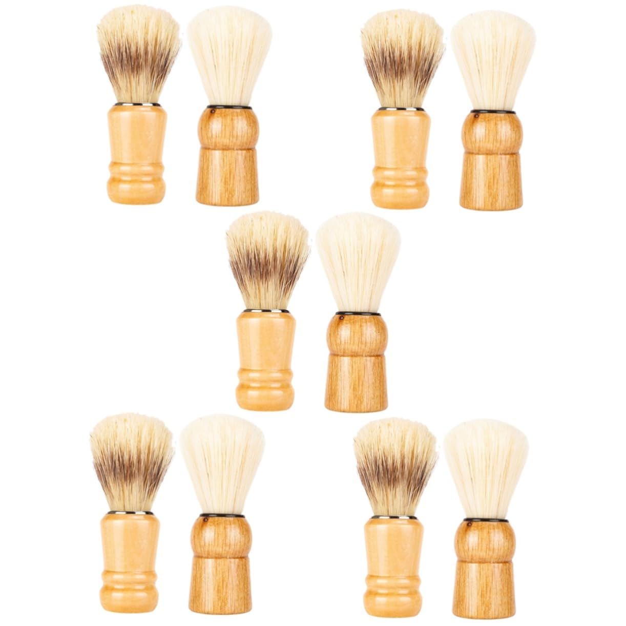FRCOLOR 10pezzi Spazzola Da Barba Legno Professionale Per Rasatura e Stile Utile Casa e Viaggio Accessorio Per Uomini Per Creare Rasoio e Rimuovere Residui Di Barba