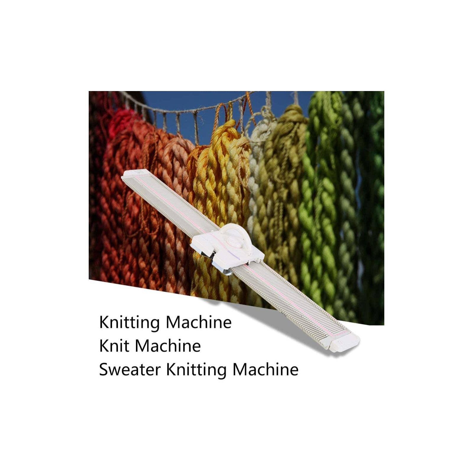  Knitting Machine, LK150 6.5mm Mid Gauge 150 Stitches Portable  Plastic Domestic Smart Weaving Loom Set with Accessories for Sock Hat  Scarf, Hand Sweater Knitting Machine Kit for Kids and Adults 