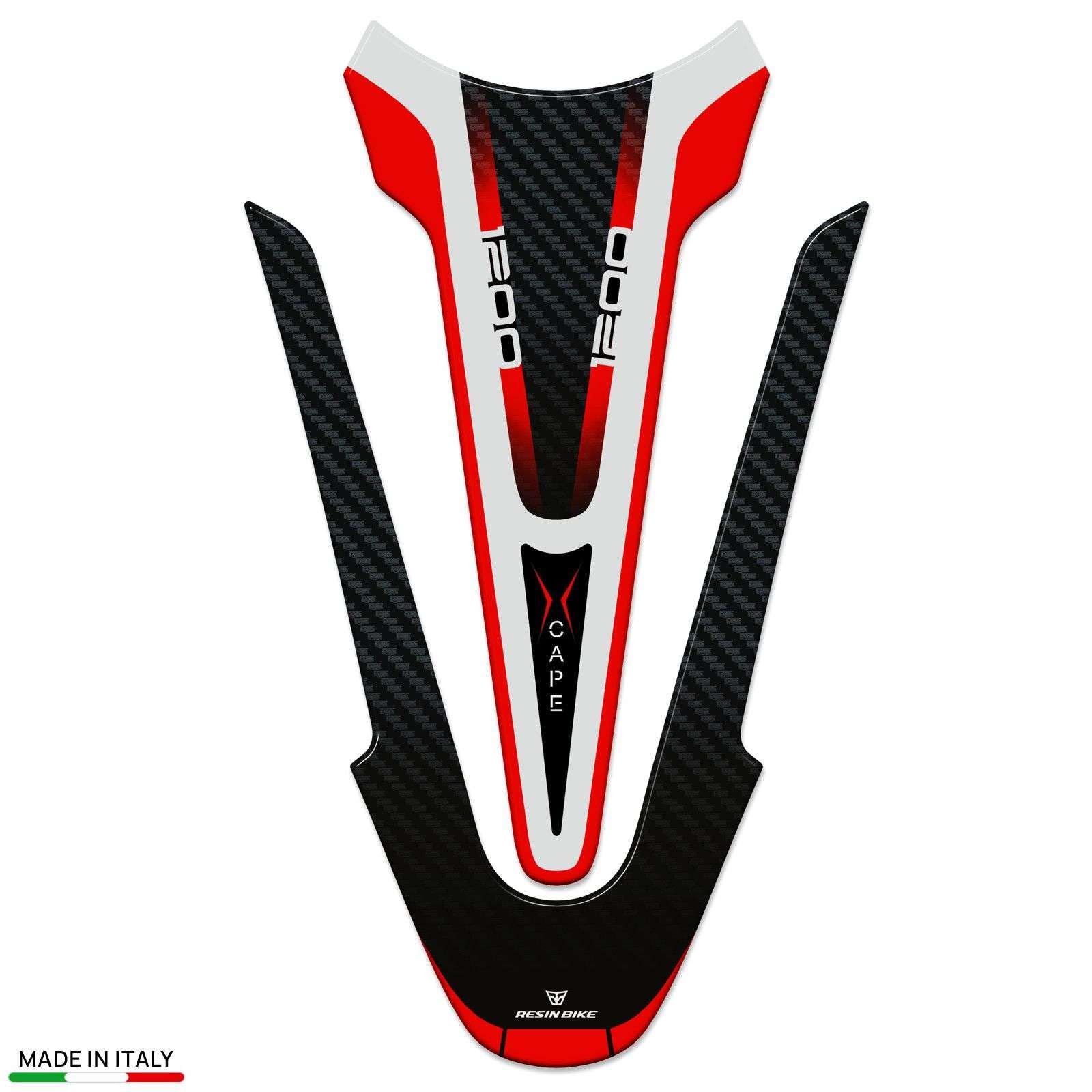 Resin Bike Adhesivos de Moto Compatibles con Moto Morini X-Cape 1200 2025-2026. Protection de Tanque de Choques y Arañazos de Moto. Pegatinas 3D Resinadas Made in Italy