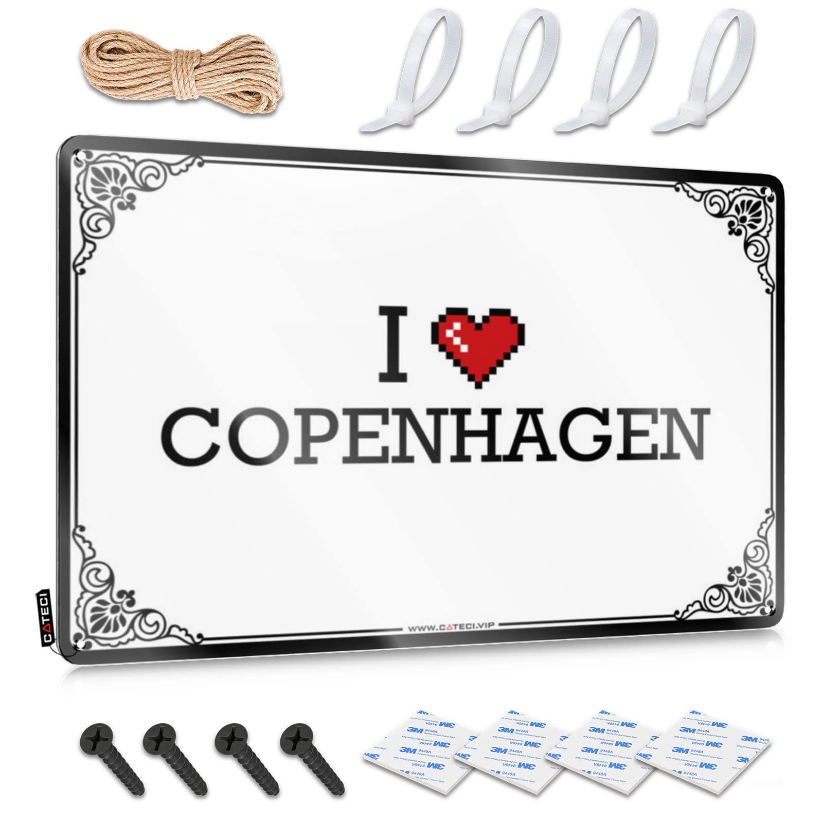 Fzfn Colour Plaque Fun Amazing I Love Copenhagen For Scoreboard - Cute Bathroom Decor Customizable(30X40cm)