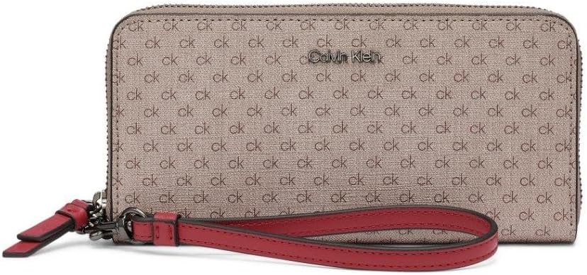 Calvin Klein womens Key Item Saffiano Continental Zip Around Wallet With Wristlet Strap