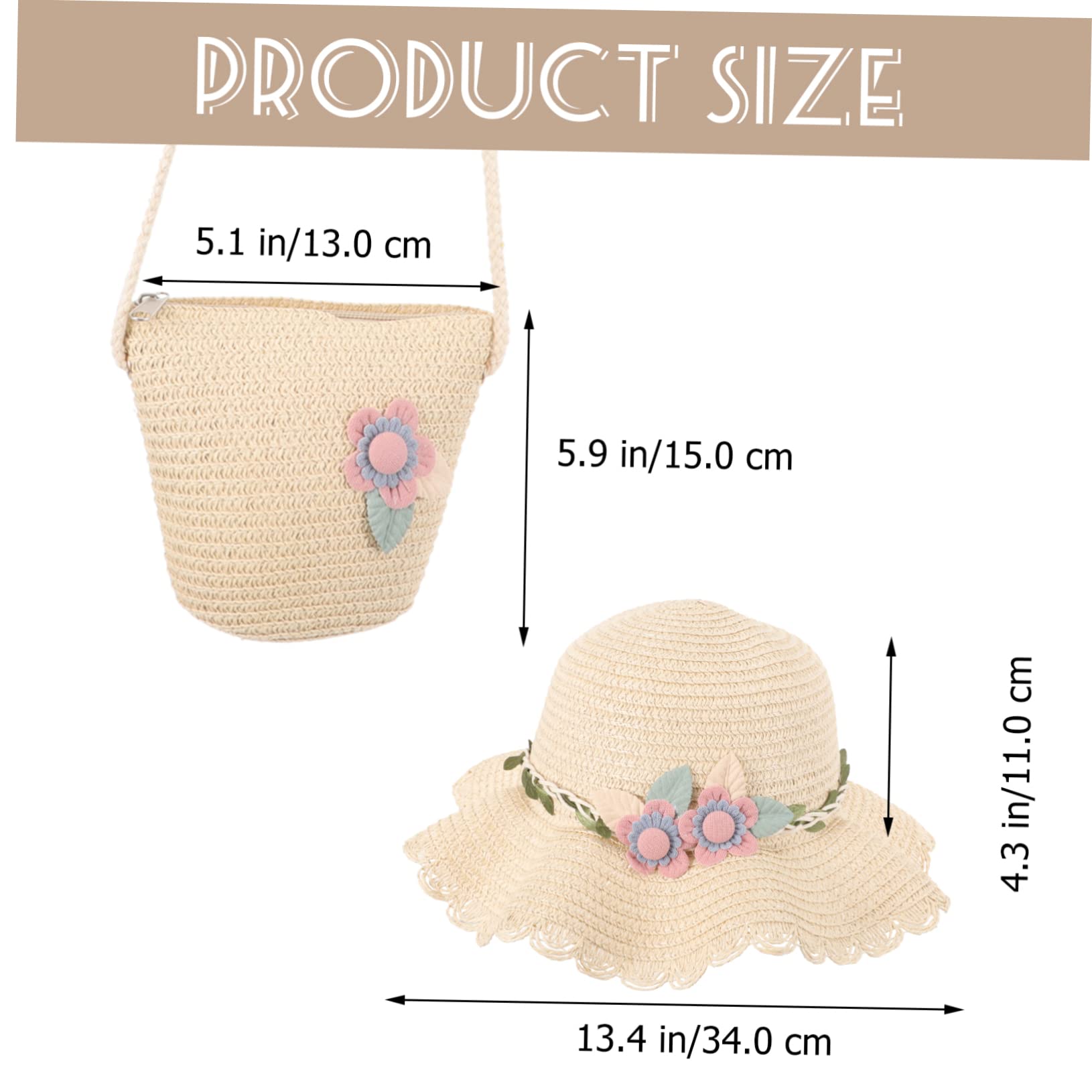 Healvian Strandhut Für Mädchen Sombrero De Mädchen Hüte Babymützen -mädchen-Hut Sonne Sommer Strandhüte Bucket Hats Für Mädchen Sommerhüte Für Baumwolle Tasche Stroh
