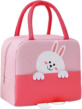 Kawaii Lunch Bag Cute Lunch Box for Women Reusable Lunch Bag Handbag Keep Fresh Bag Cooler Handbag for Picnic Work, 9.05X5.11X7.87in
