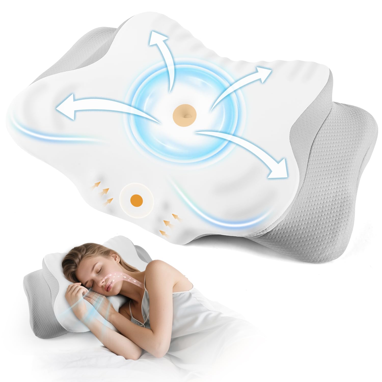 Memory Foam Pillow, Comfortable Pillow for Neck and Shoulder Pain Relief, Supportive Neck ...