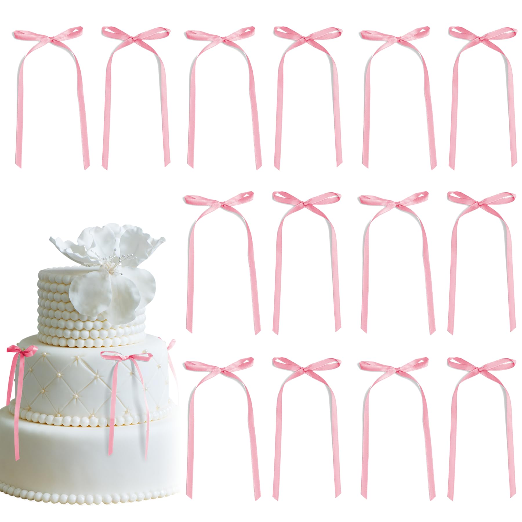 EIOAUY 30 Pack Bow Cake Toppers - cake decorating supplies | Mubboo