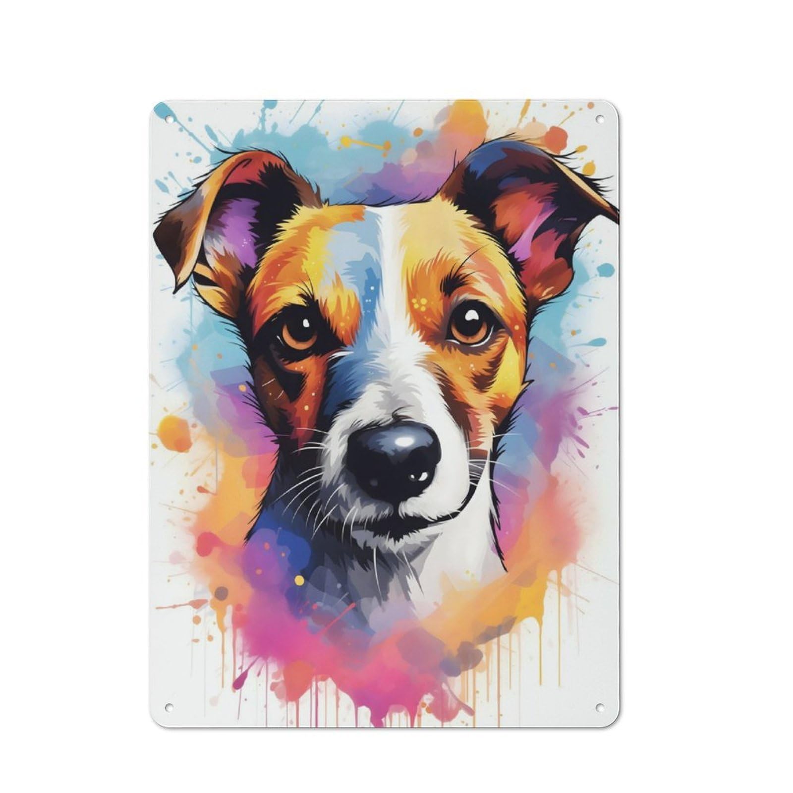 Junmoney Jack Russell Terrier Rustic Tin Sign 40X30cm For Lounge Or Reading Corner, For Vintage Wall Decor Fans, For Garage And Workshop Walls