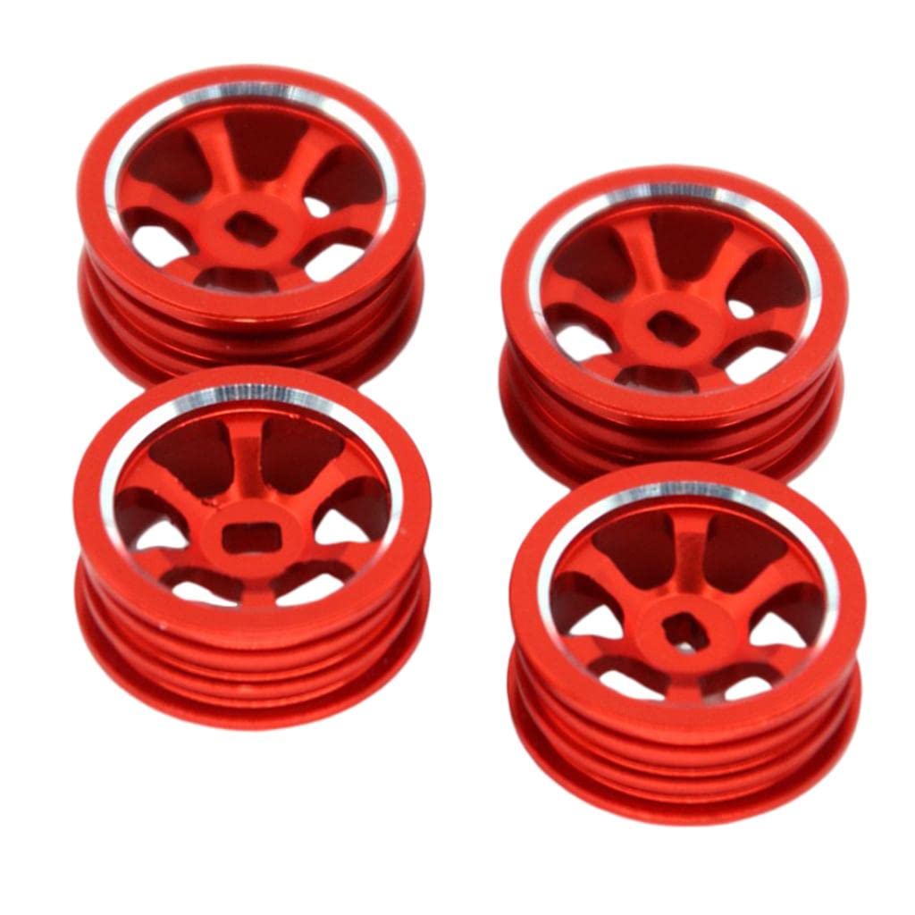 enakshi® 20mm metal upgrade wheel rim set for wltoys 1:28 all models car red