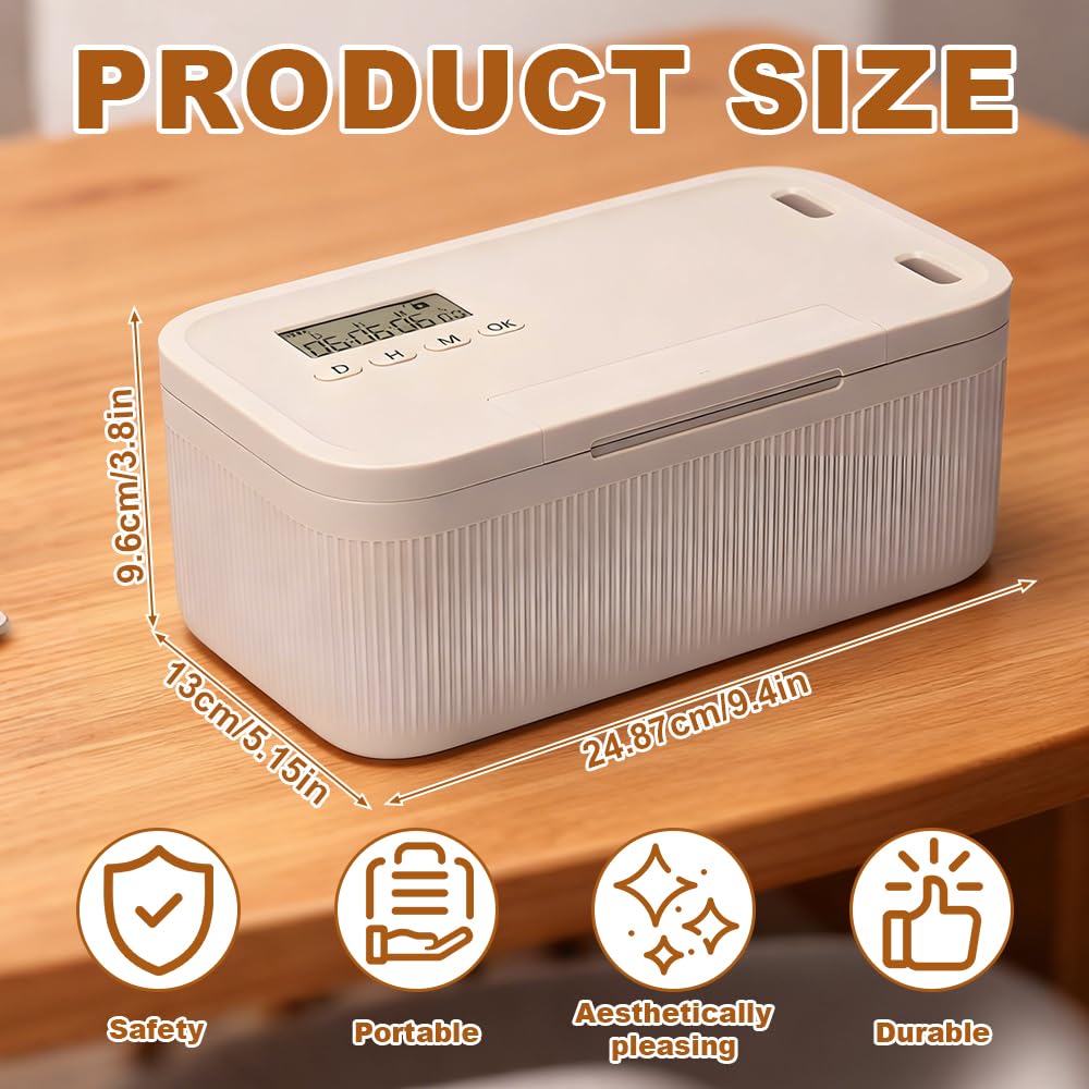 Caja de Seguridad con Temporizador, 23.9 * 13.1 * 9.6 cm Caja de Autodisciplina, Timed Phone Lock Box, Caja de Bloqueo Temporizada para Teléfonos, Videojuegos, Aperitivos