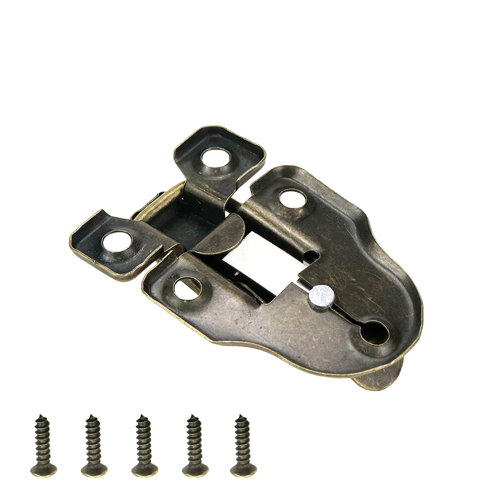 Geesatis 4 Pcs Bronze Tone Latch Catch Hasp Chest Box Trunk Latch Hasps for Box, Cabinet, Drawer, with Mounting Screws 1