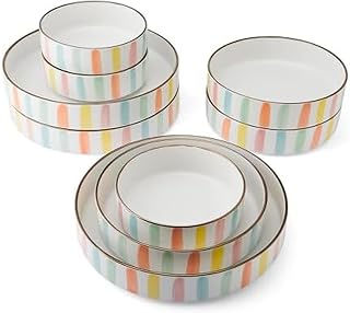 Darbie Angell Spring Summer 9 Piece Dinnerware Serving Bowl Set, Service for 3