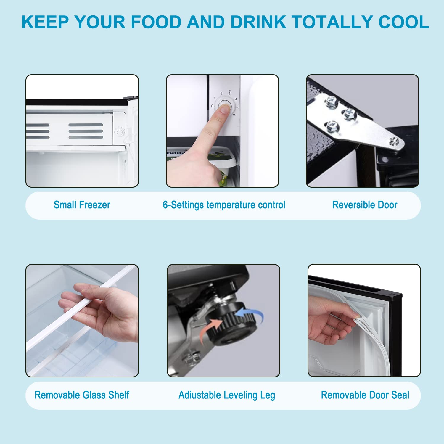 Mini Refrigerador de 2.5 CU, Pequeño Refrigerador con Congelador, Refrigerador Compacto, Acero Inoxidable (FR 250 SL)