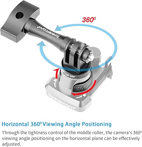 Miniatura 5 de Forevercam Clip de hebilla de aluminio para montaje de base básica+tornillo de apriete a mano con rotación de 360 grados y protector de bloqueo,