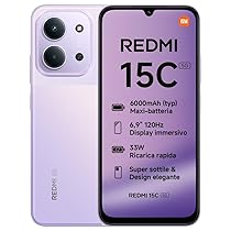 XIAOMI Redmi 15C 5G, Smartphone 4+128GB, Display 6,9″ 120Hz, MediaTek Dimensity 6300, processore 5G, Dual camera AI 50MP, Mega batteria da 6000mAh, Garanzia 2 anni, Viola, Caricabatterie non incluso