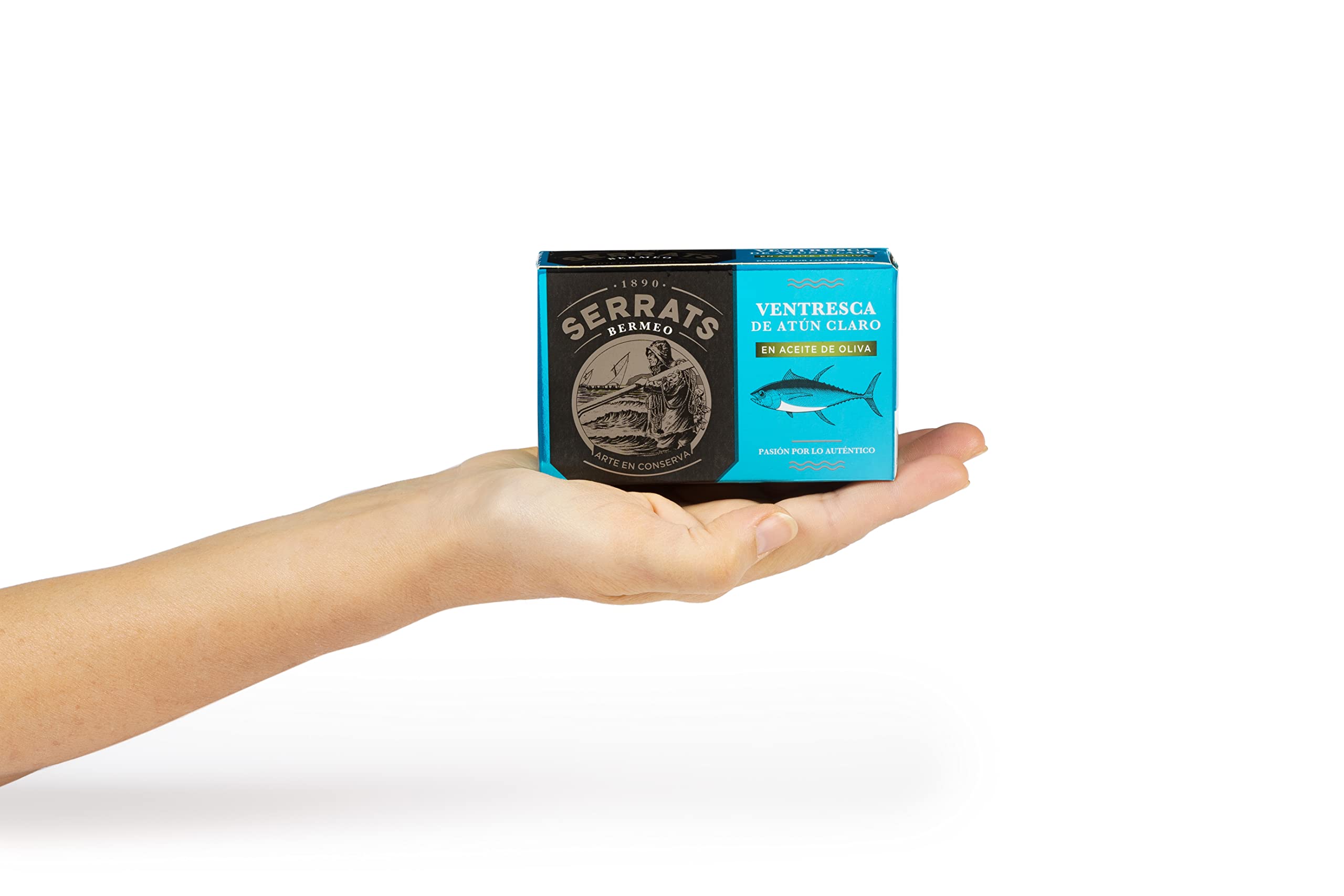 CONSERVAS SERRATS - Ventresca de Atún Claro en Aceite de Oliva Premium - 12 Latas x 115g (Total: 1380g) - La Parte Más Jugosa y Sabrosa del Atún - Elaboración Artesanal